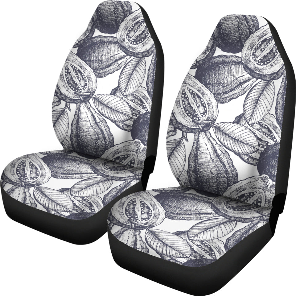Guava Tropical Hand Drawn Pattern Universal Fit Car Seat Covers