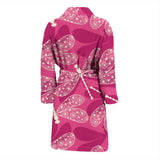 Beautiful Dragonfly Pink Background Men'S Bathrobe