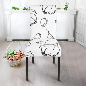 Garlic Pattern Black White Dining Chair Slipcover