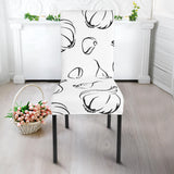 Garlic Pattern Black White Dining Chair Slipcover