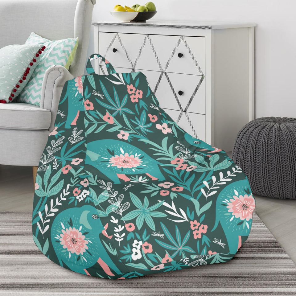 Elephants Jungle Pattern Bean Bag Cover