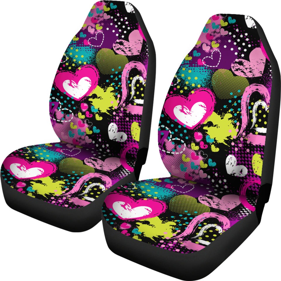 Heart Dot Wave Star Creative Design Pattern Universal Fit Car Seat Covers