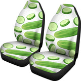 Cucumber Whole Slices Pattern Universal Fit Car Seat Covers