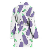 Eggplant Pattern Print Design 05 Women's Bathrobe