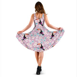 Beautiful Toucan Flower Leavessleeveless Midi Dress