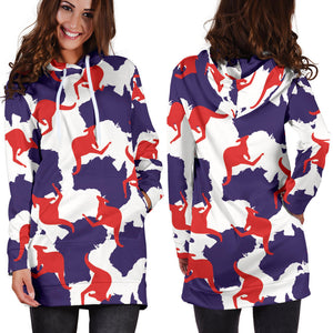 Kangaroo Australian Pattern Women'S Hoodie Dress
