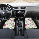 Hand Drawn Butterfly Rose Front And Back Car Mats
