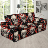 Red Snake Skull Pattern Sofa Slipcover