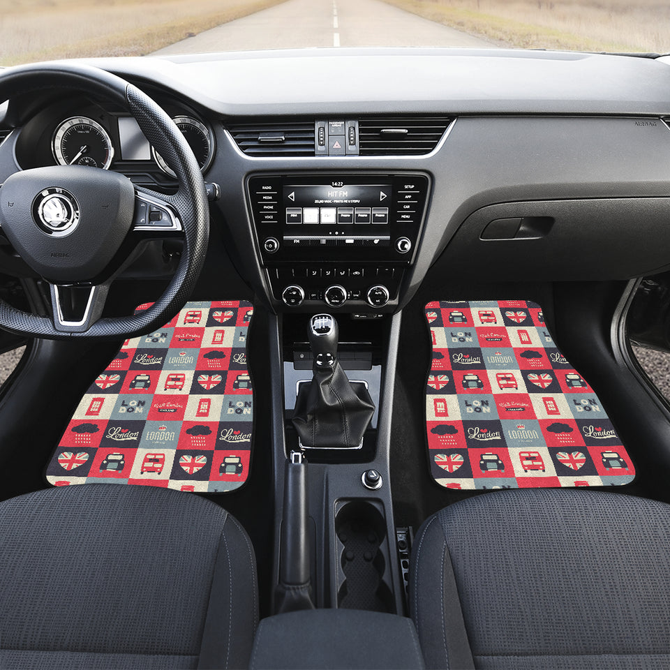 British Pattern Print Design 05 Front and Back Car Mats