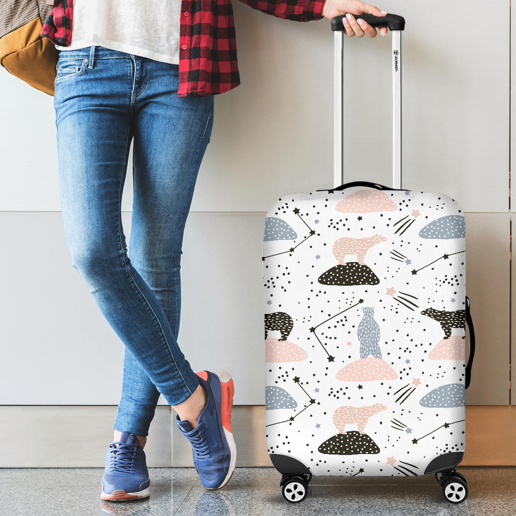 Polar Bears Star Poka Dot Pattern Cabin Suitcases Luggages