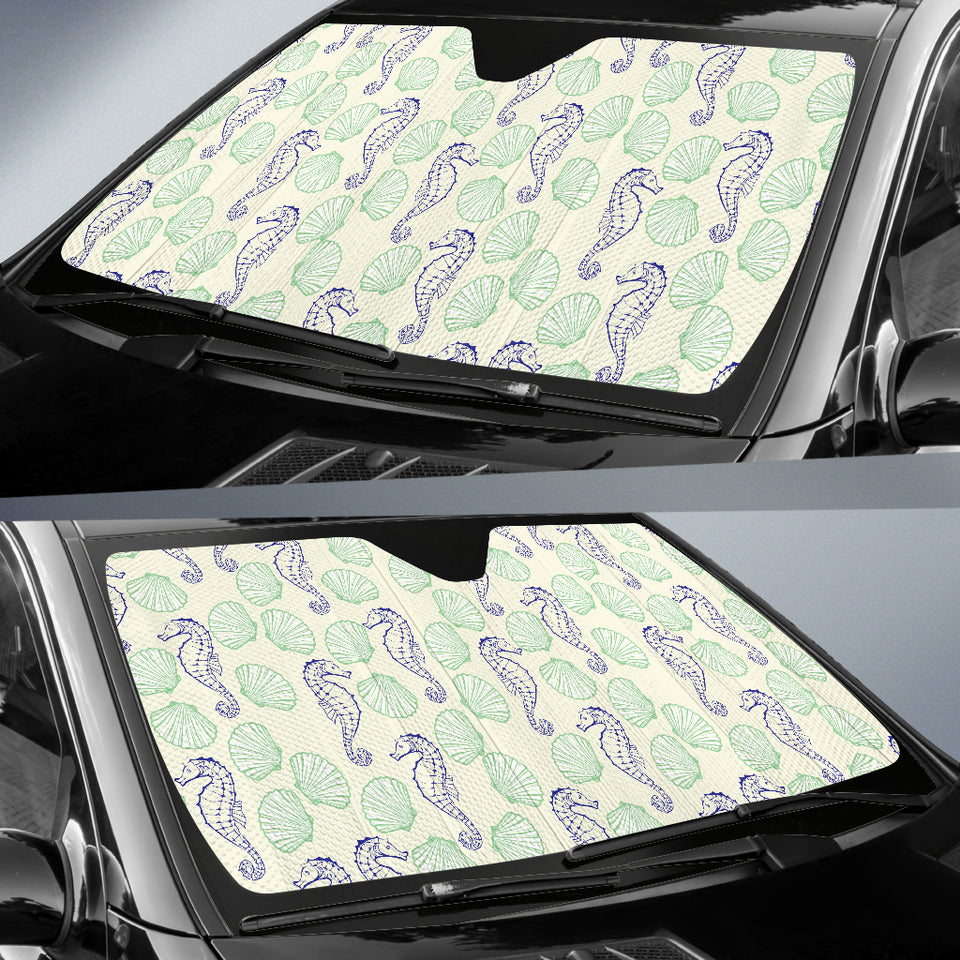Seahorse Shell Pattern Car Sun Shade
