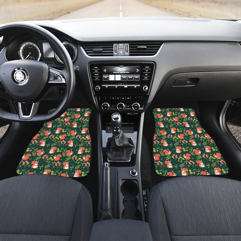 Squirrel Pattern Print Design 03 Front Car Mats