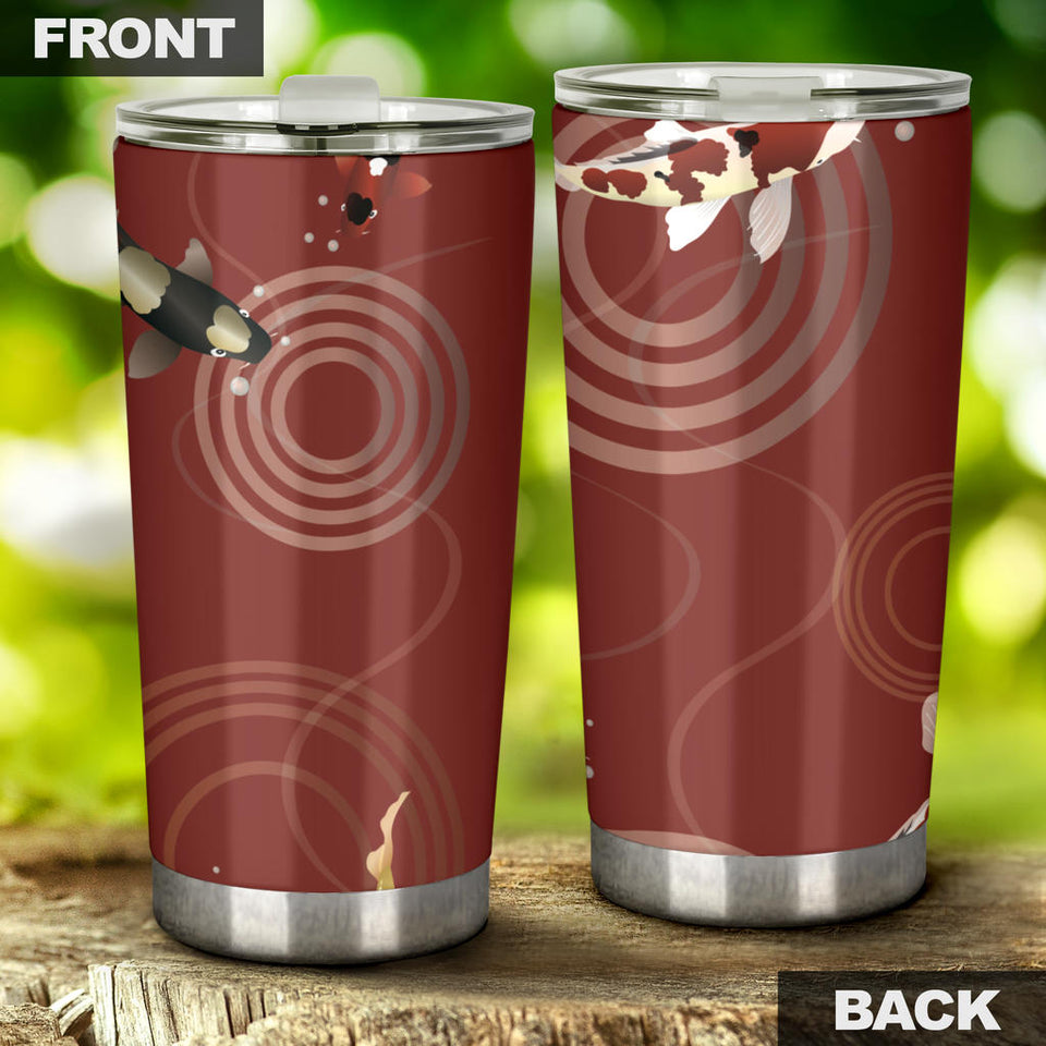 Koi Fish Carp Fish Red Background Tumbler