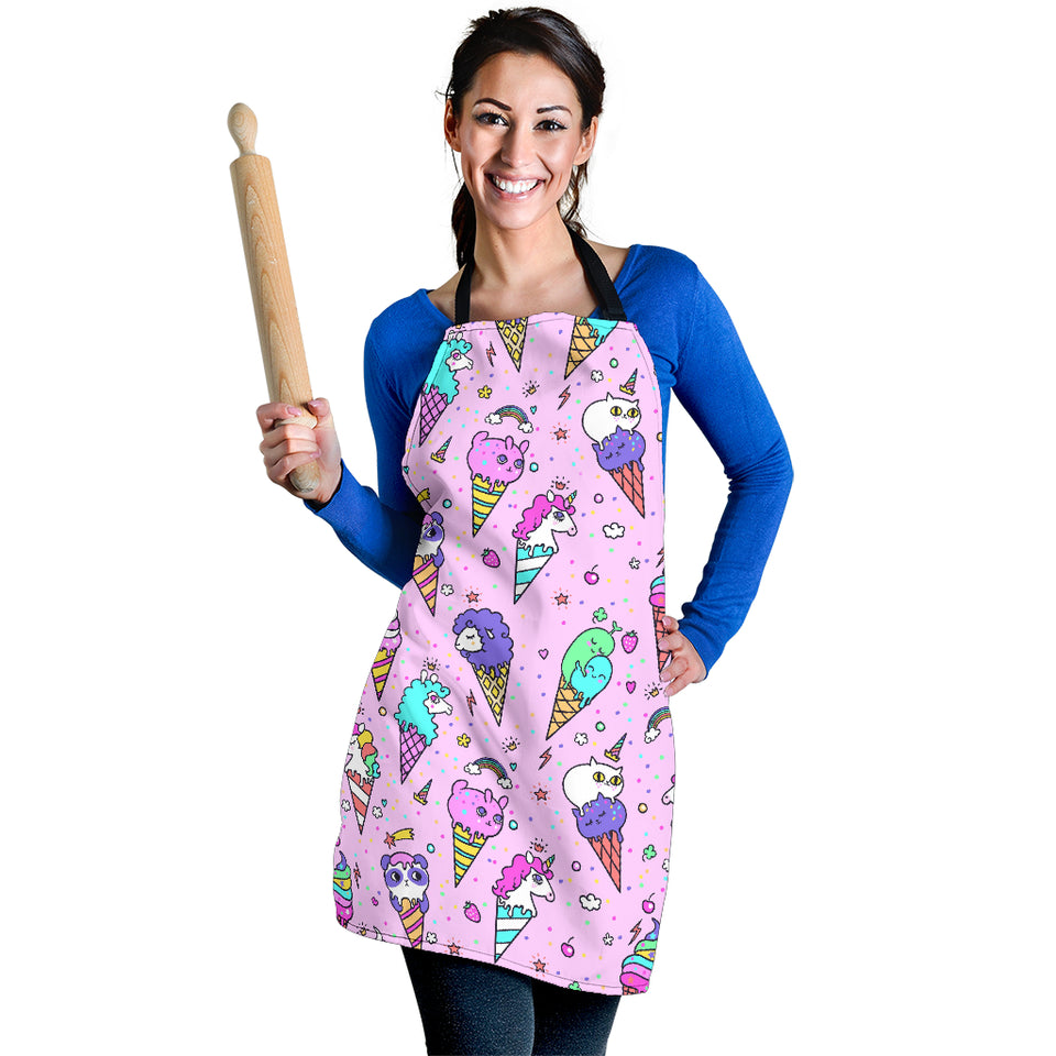 Cute Ice Cream Cone Animal Pattern Adjustable Apron
