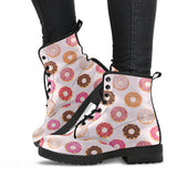 Colorful Donut Pattern Leather Boots