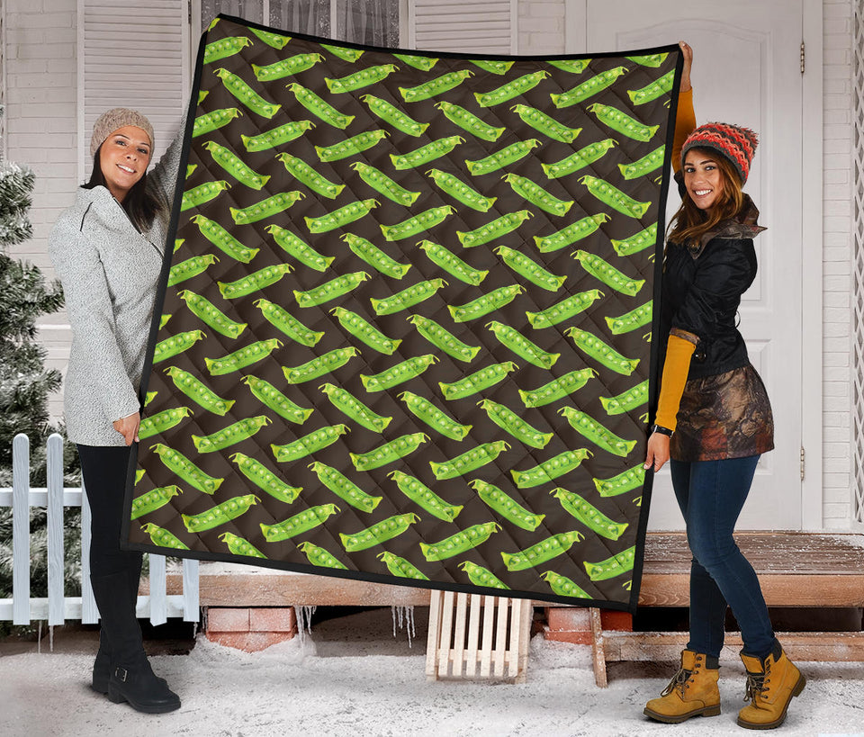 Green Peas Pattern Print Design 05 Premium Quilt