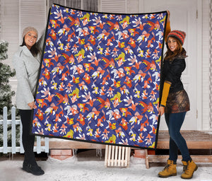 Goldfish Pattern Print Design 04 Premium Quilt