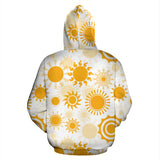 Sun Design Pattern Zip Up Hoodie