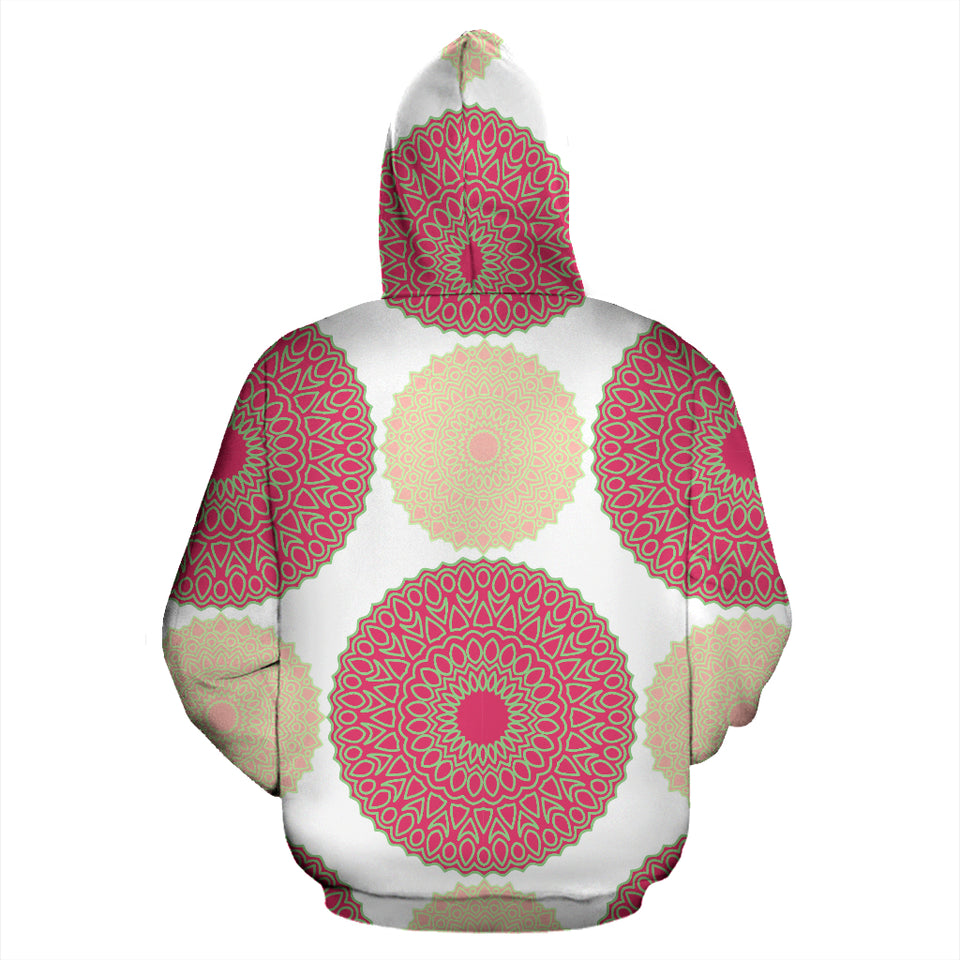 Circle Indian Pattern Zip Up Hoodie