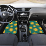 Sun Green Background Front And Back Car Mats