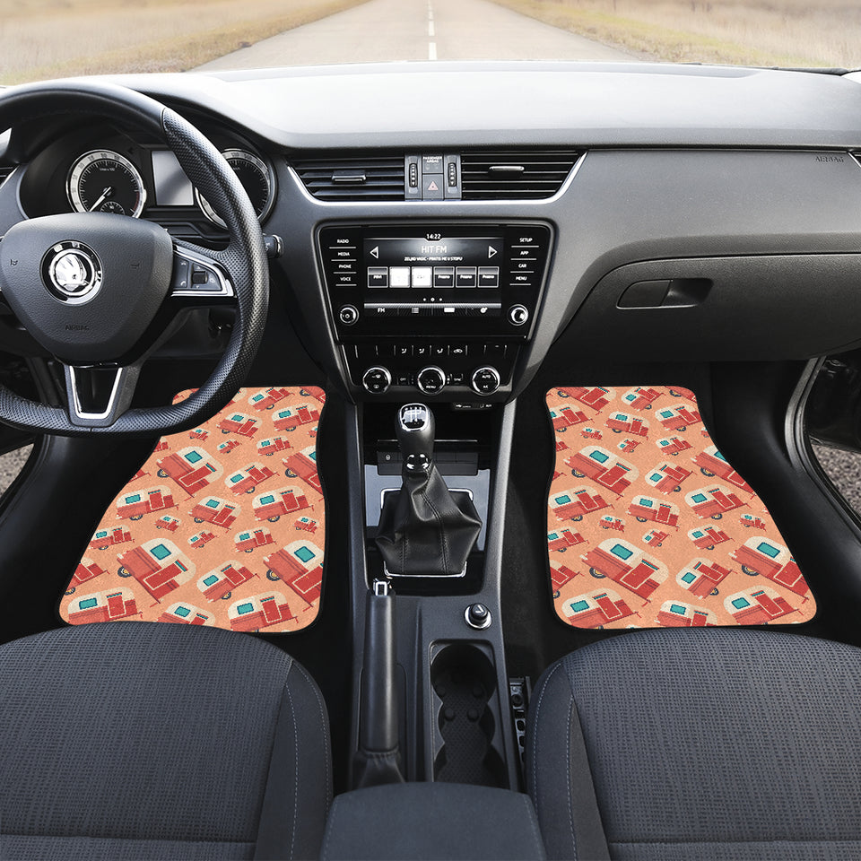 Camper Van Pattern Print Design 03 Front and Back Car Mats