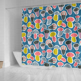 Colorful Mushroom Design Pattern Shower Curtain Fulfilled In US