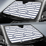 Anchor Rope Nautical  Pattern Car Sun Shade