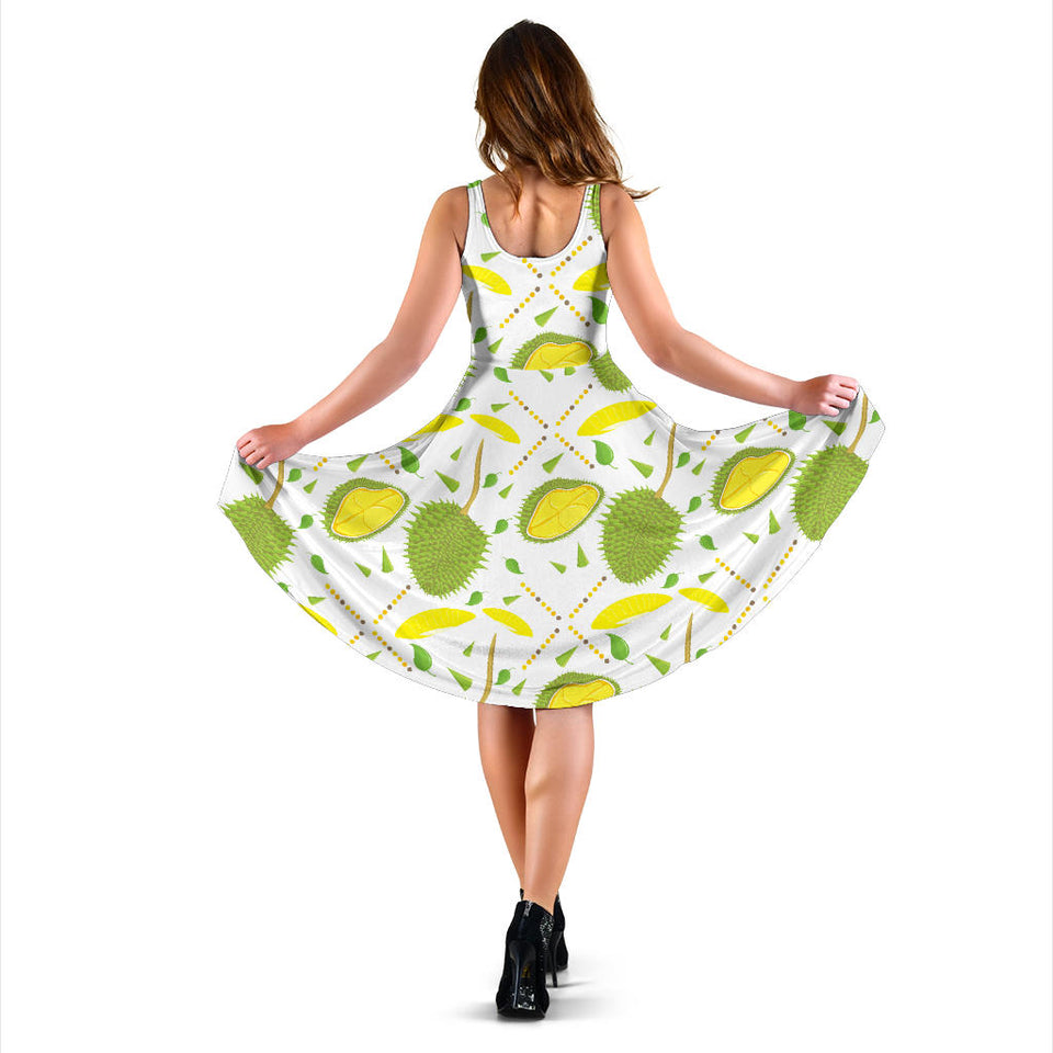 Durian Pattern Background Sleeveless Midi Dress