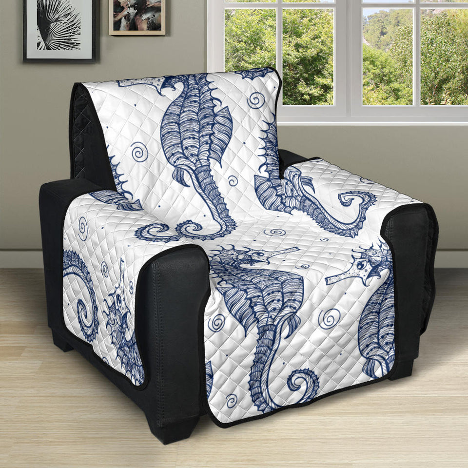 Seahorse pattern background Recliner Cover Protector