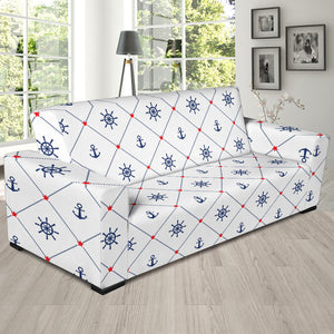 Anchor Rudder Nautical Design Pattern Sofa Slipcover