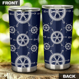 Nautical Steering Wheel Design Pattern Tumbler