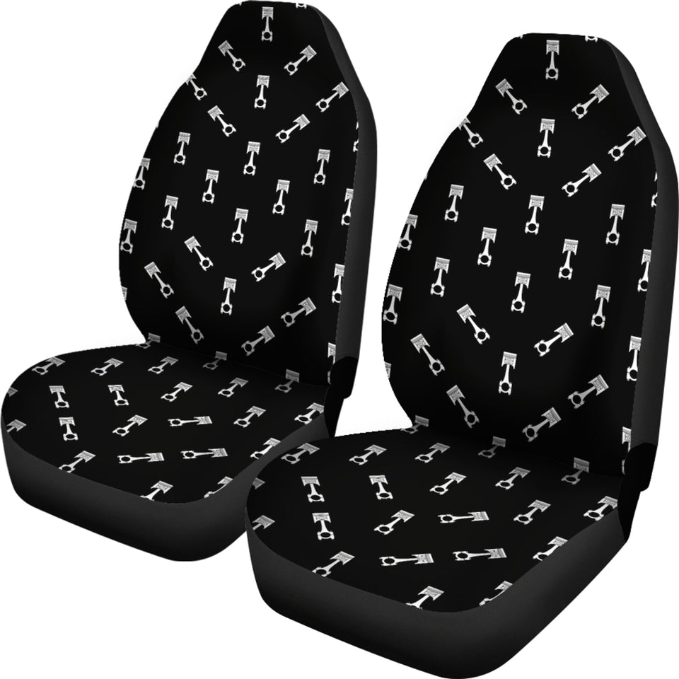 Engine Piston Black Theme Pattern Print Design 03 Universal Fit Car Seat Covers