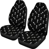 Engine Piston Black Theme Pattern Print Design 03 Universal Fit Car Seat Covers