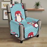 Cute penguin christmas  design pattern Chair Cover Protector