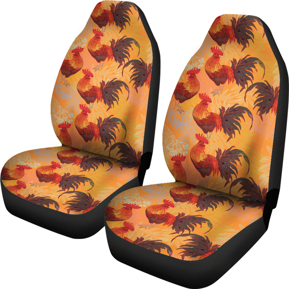 Red Rooster Chicken Cock Pattern  Universal Fit Car Seat Covers