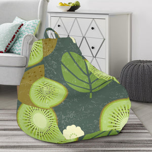 Whole Sliced Kiwi Leave And Flower Bean Bag Cover