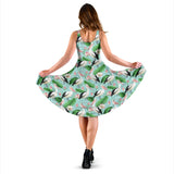 Pelican Pattern Print Design 01 Sleeveless Midi Dress