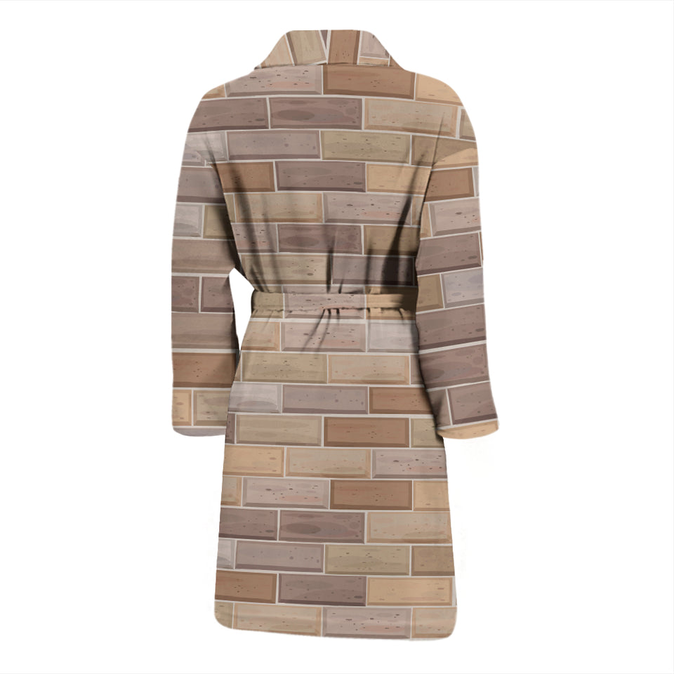 Brick Printed Pattern Print Design 01 Men's Bathrobe
