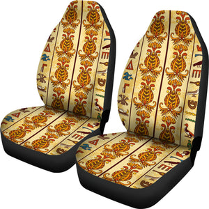 Egypt Hieroglyphics Pattern Print Design 04 Universal Fit Car Seat Covers