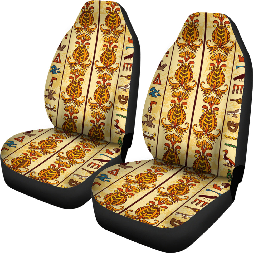 Egypt Hieroglyphics Pattern Print Design 04 Universal Fit Car Seat Covers