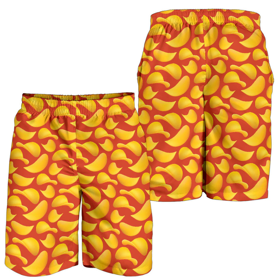 Potato Chips Pattern Print Design 05 Men Shorts