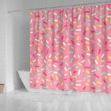 Pink Donut Glaze Candy Pattern Shower Curtain Fulfilled In US