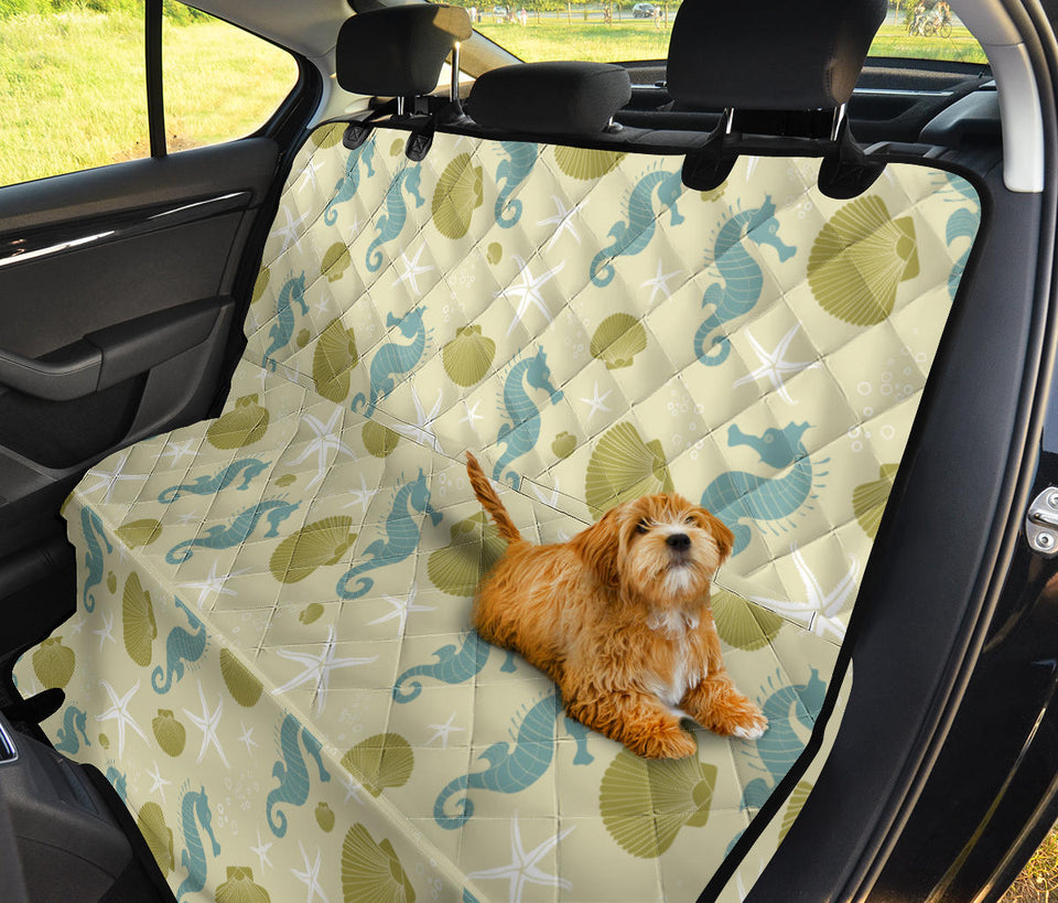 Seahorse Shell Starfish Pattern Background Dog Car Seat Covers