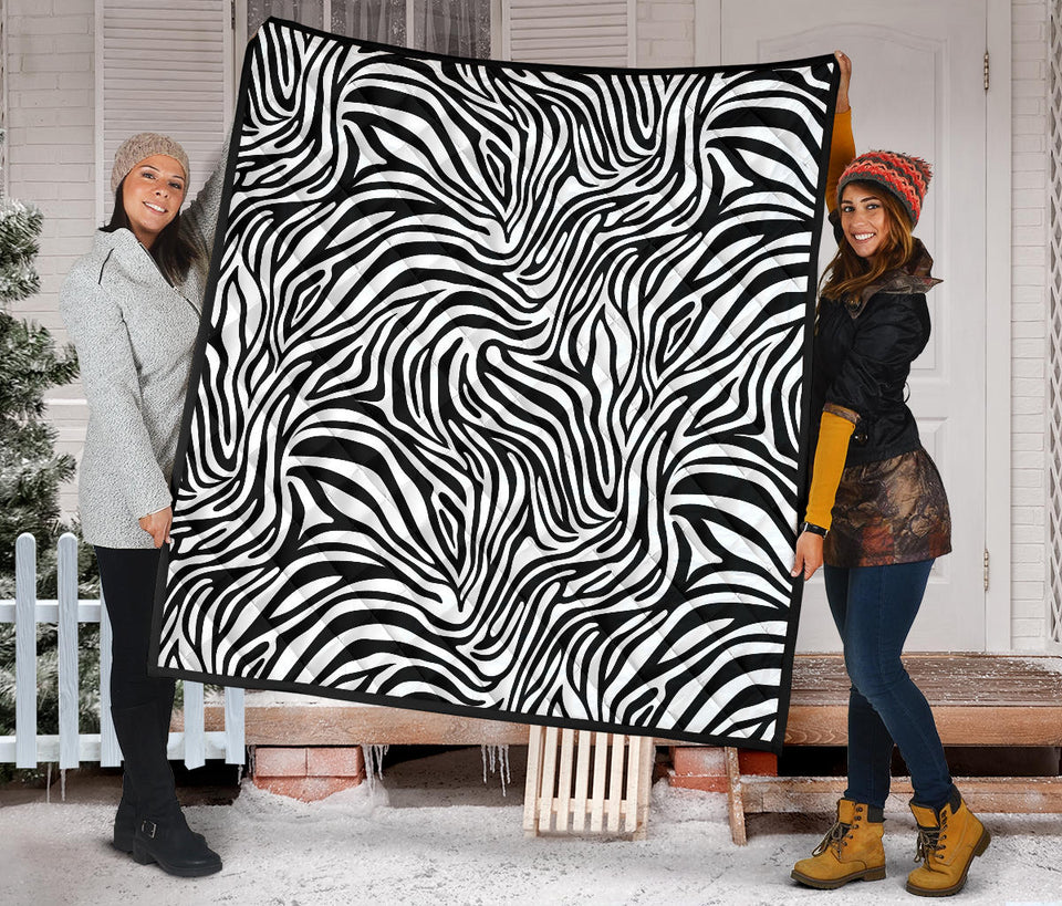 Zebra Skin Pattern Premium Quilt