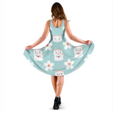 Maneki Neko Lucky Cat Sakura Sleeveless Midi Dress