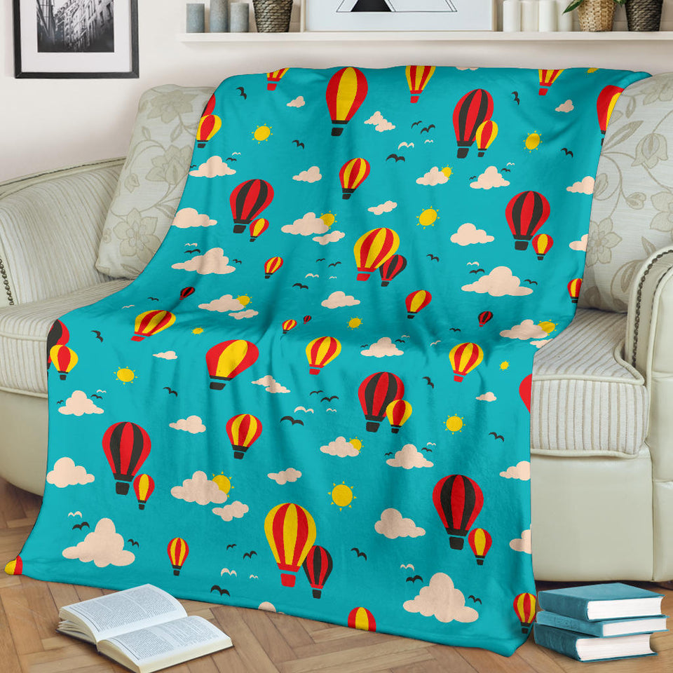 Hot Air Balloon Sky Pattern Premium Blanket