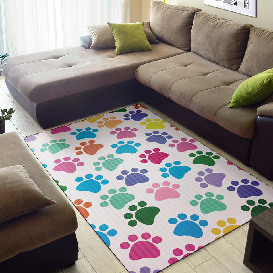 Dog Paws Pattern Print Design 01 Area Rug