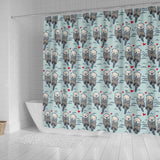 Lovely Sea Otter Pattern Shower Curtain Fulfilled In US