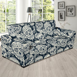 Sugar Skull Black White Pattern Sofa Slipcover