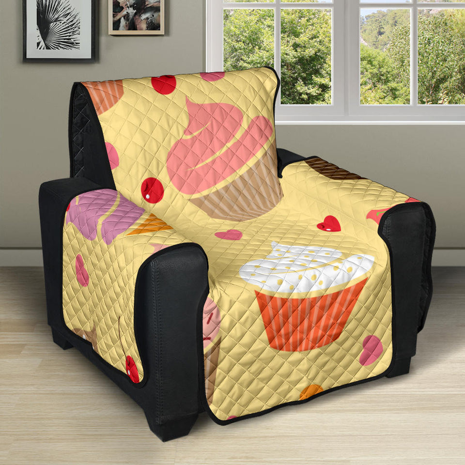cake cupcake heart cherry pattern Recliner Cover Protector